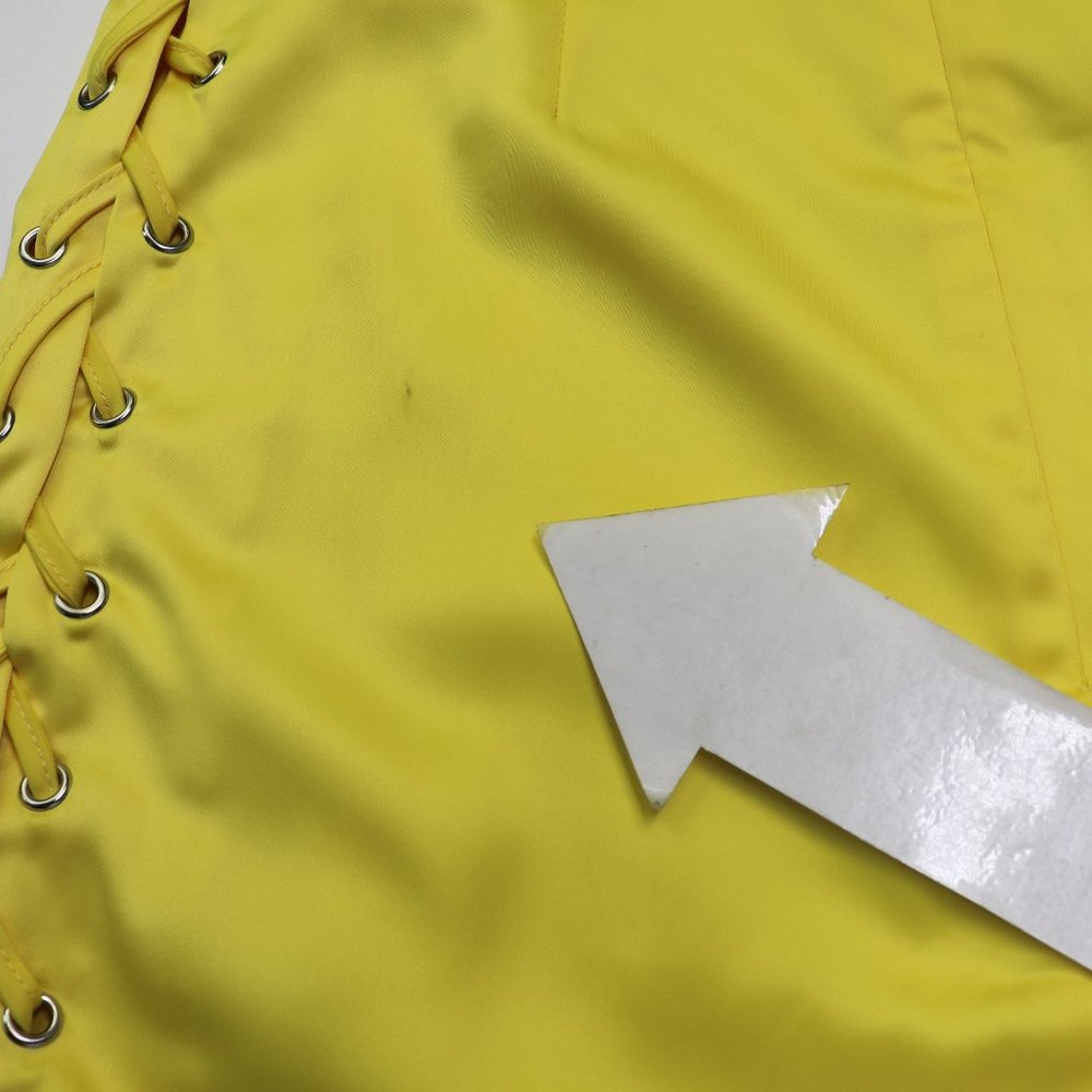 NWT NBD Jasmine Midi Dress Sleeveless Strappy Lace Up Bodycon Yellow X Small - Picture 11 of 11